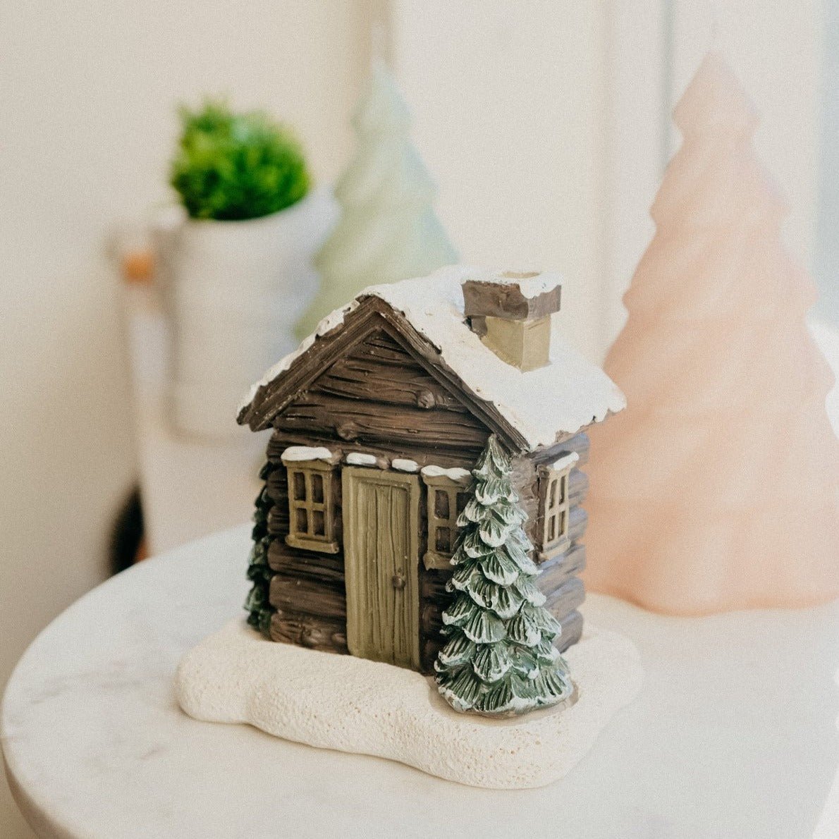 🎄Log Cabin Snowy Winter Incense Cone Burner
