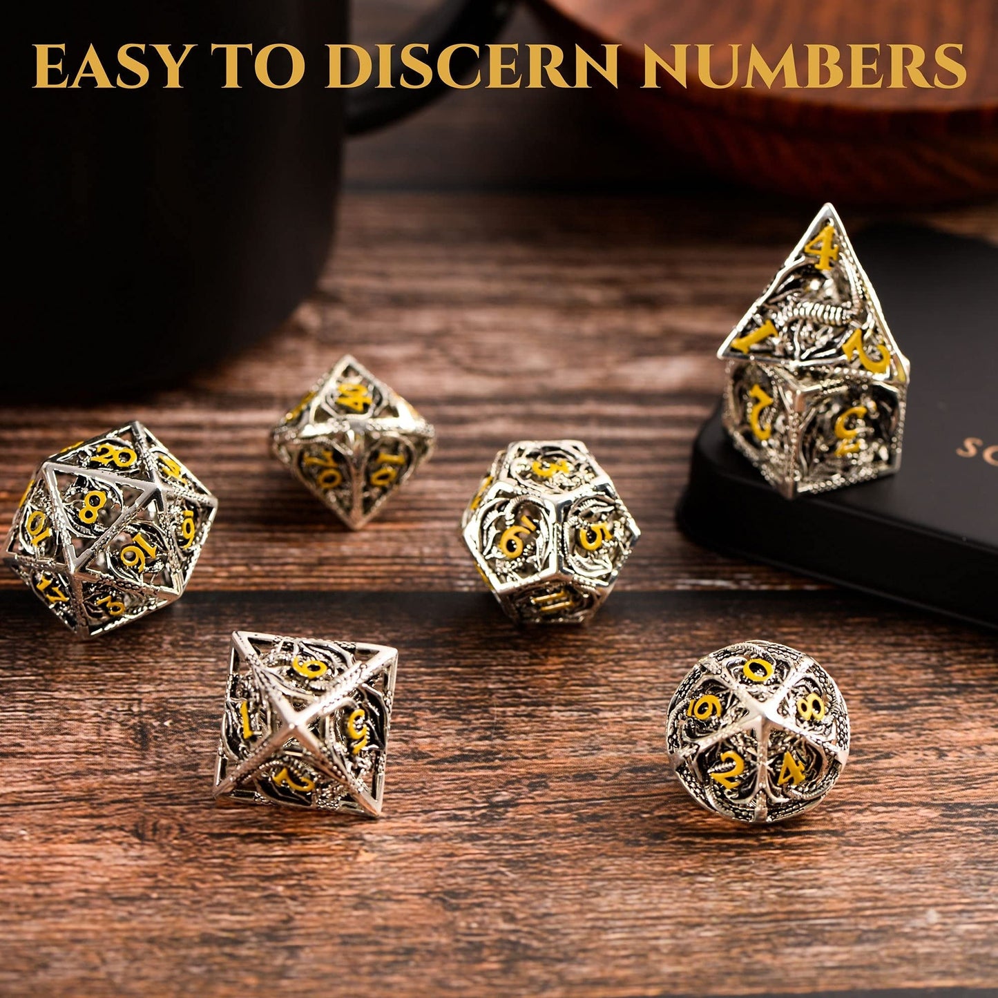 Hollow Metal Dragon Shaped Carving Dice Setš²BUY 2 FREE SHIPPING
