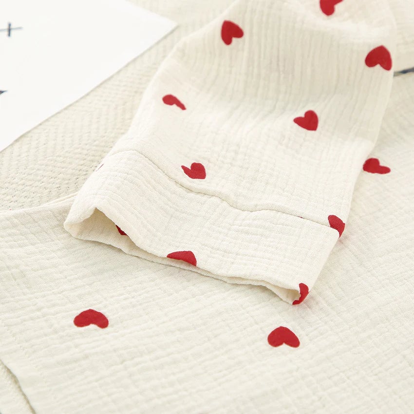 Heart Print Pyjamas Set