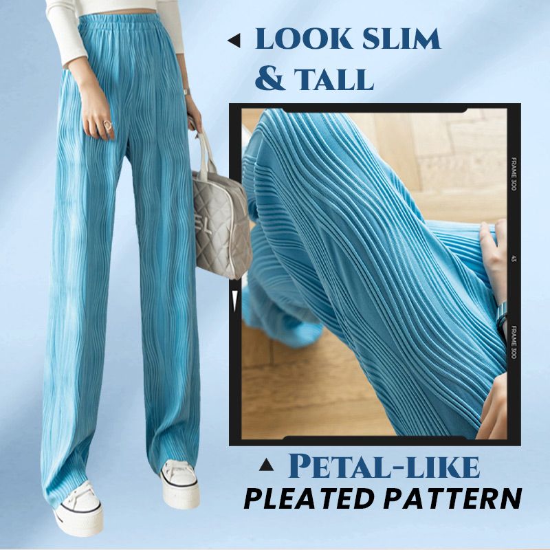 Fashion water ripple silk wide leg pants ✨