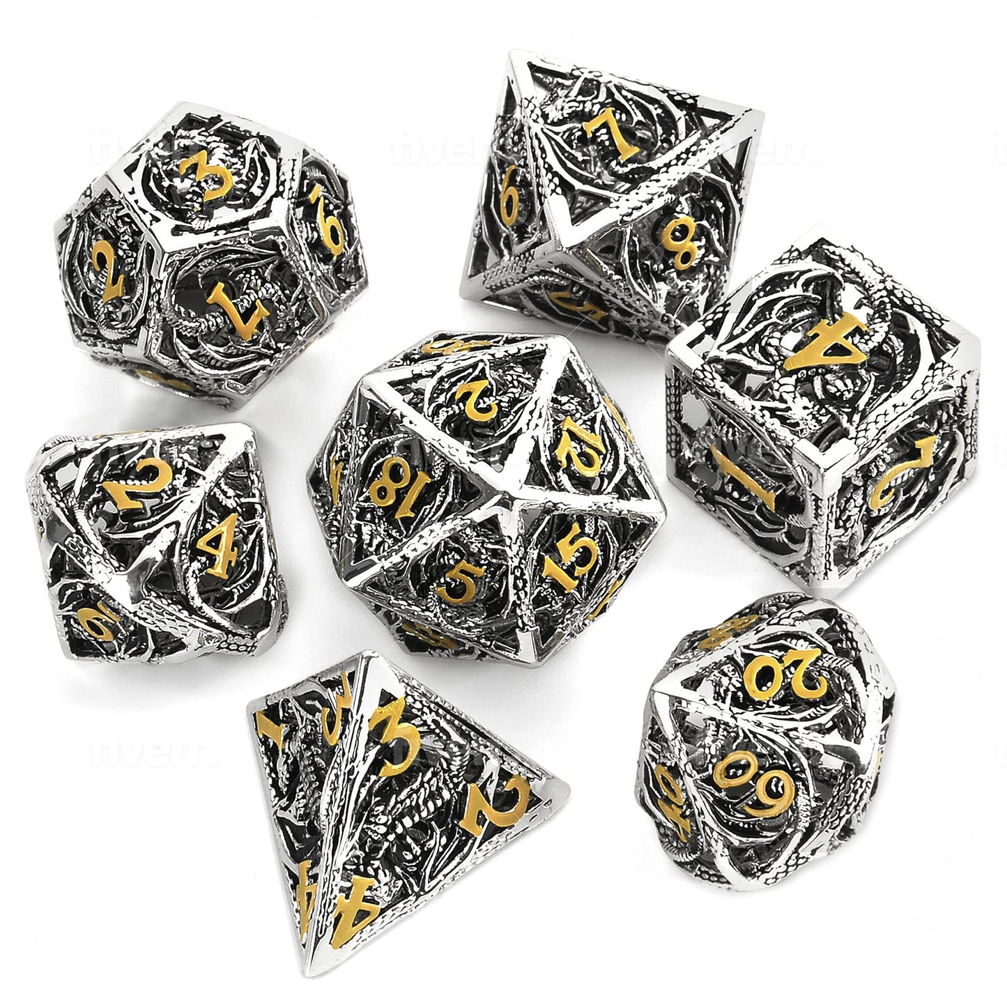 Hollow Metal Dragon Shaped Carving Dice Setš²BUY 2 FREE SHIPPING