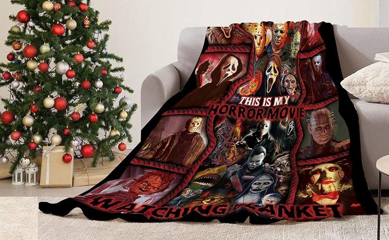 🎁Custom Horror Movie Watching Blanket, This is My Horror Movie Blanket, Halloween Blanket,Halloween Gift For Horror Fans🎃
