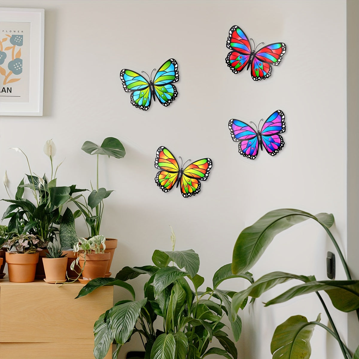 4pcs/set Metal Butterfly Wall Decor Set