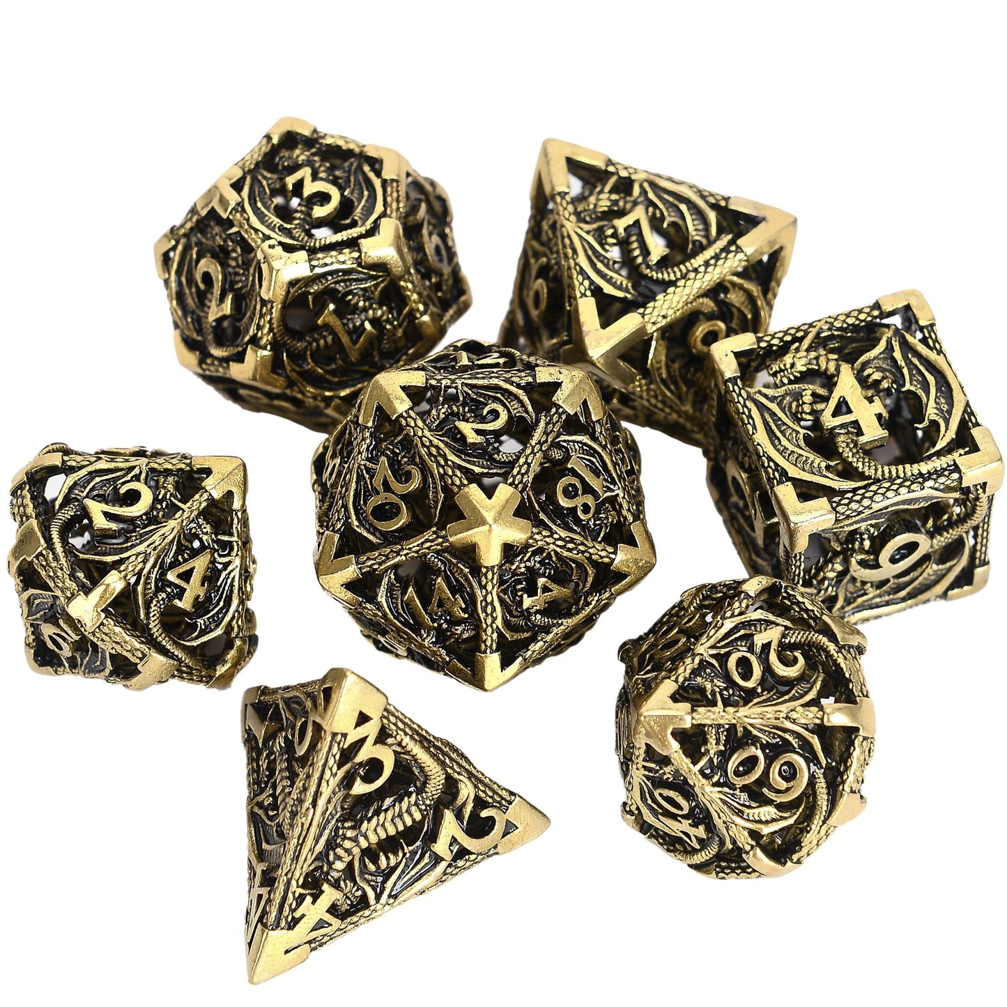 Hollow Metal Dragon Shaped Carving Dice Setš²BUY 2 FREE SHIPPING
