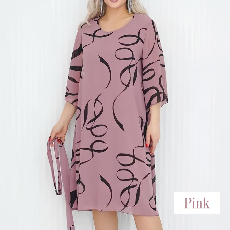 💃Elegant, loose midi dress with ruffled sleeves