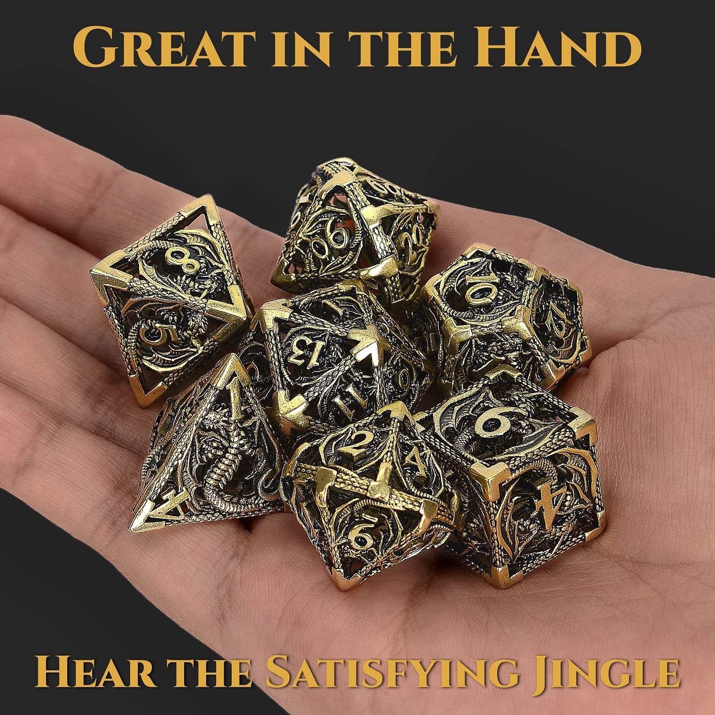 Hollow Metal Dragon Shaped Carving Dice Setš²BUY 2 FREE SHIPPING