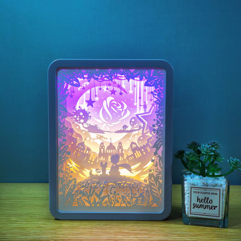 3d Paper Cut Shadow Night Light Box for Christmas, Valentine, Birthday Gift