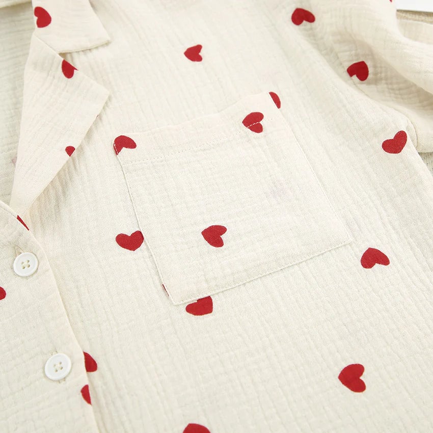 Heart Print Pyjamas Set