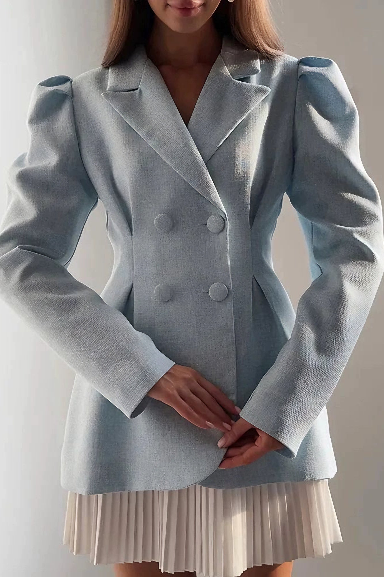 Pink girly button-down long-sleeved suit