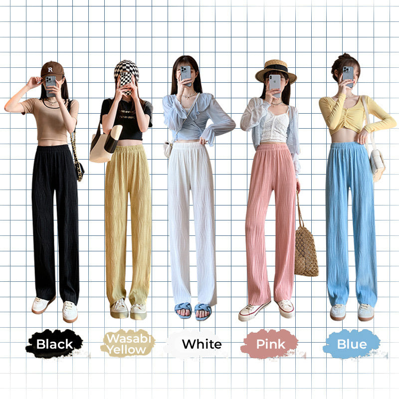 Fashion water ripple silk wide leg pants ✨