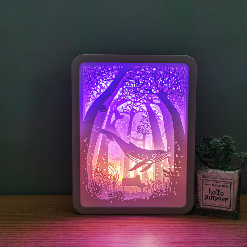 3d Paper Cut Shadow Night Light Box for Christmas, Valentine, Birthday Gift