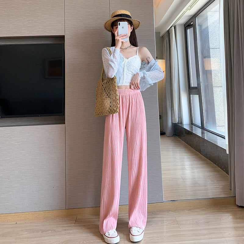 Fashion water ripple silk wide leg pants ✨