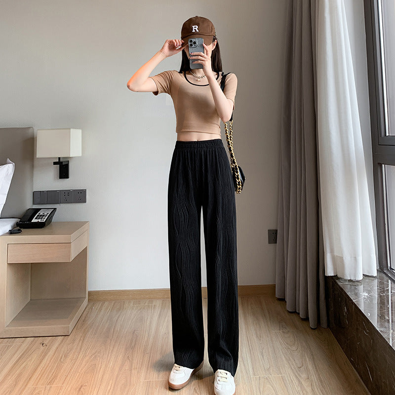 Fashion water ripple silk wide leg pants ✨