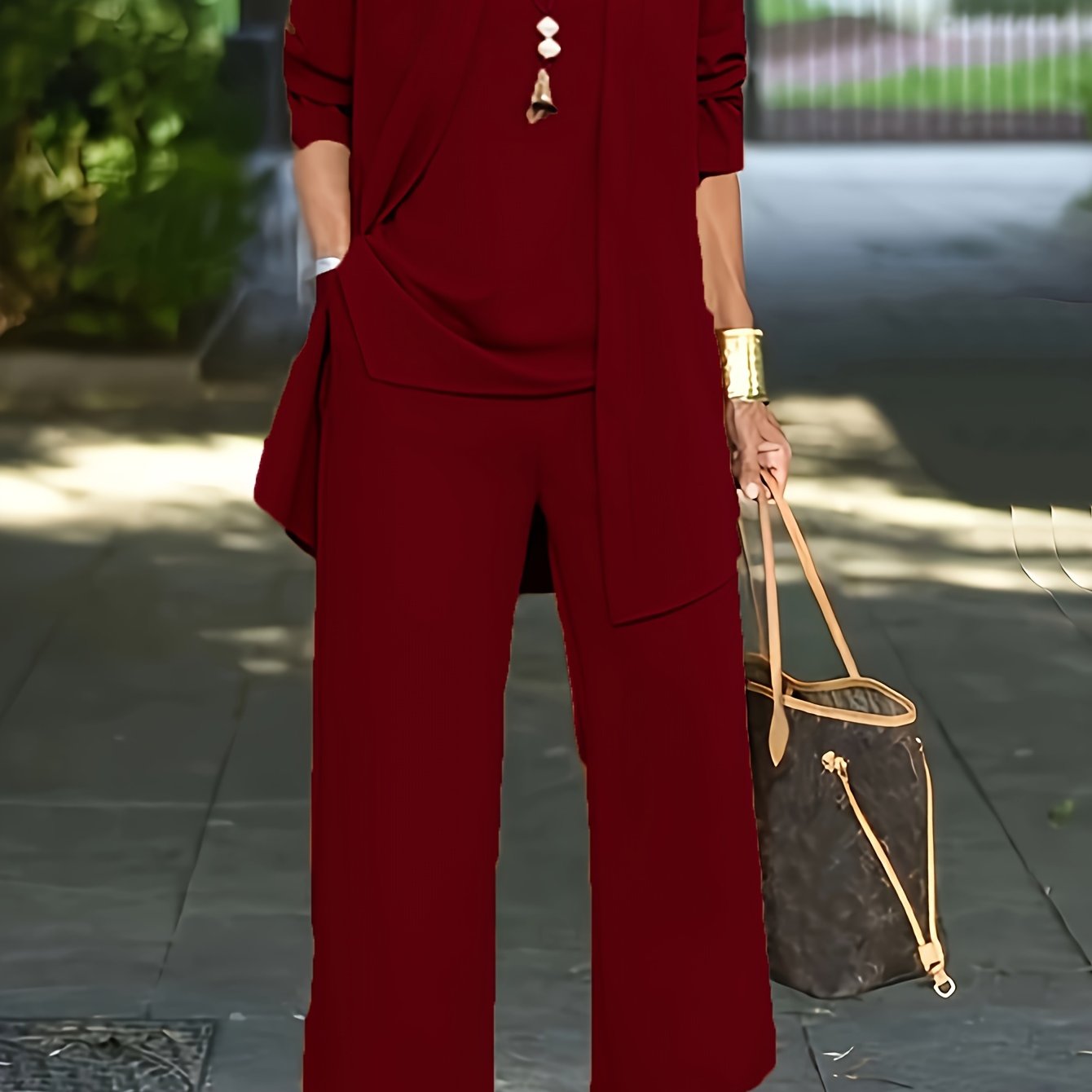 Women's Long Sleeve Casual 3-Piece Set (Cardigan & Top & Pants)