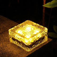 Solar LED Ice Brick Lamp Garden Path Lawn Lamp