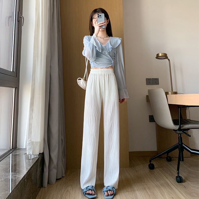 Fashion water ripple silk wide leg pants ✨