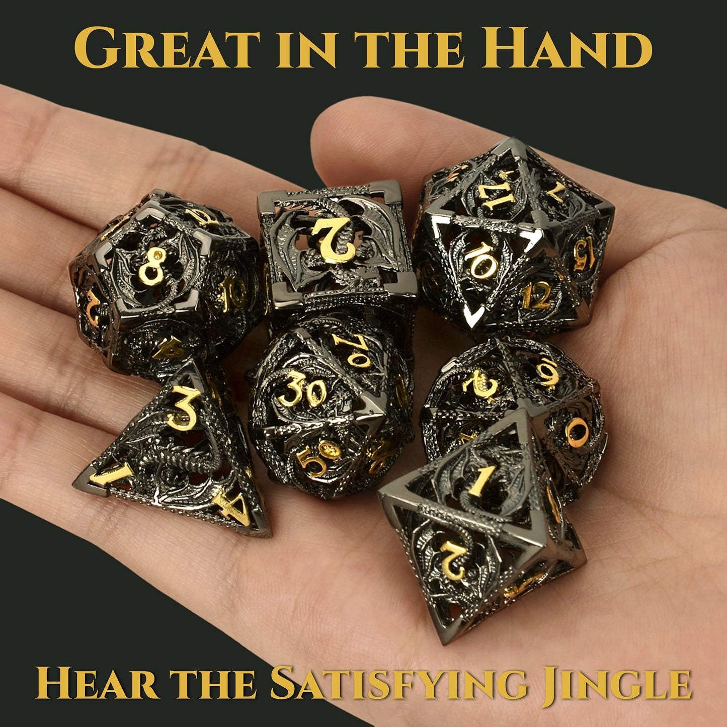 Hollow Metal Dragon Shaped Carving Dice Setš²BUY 2 FREE SHIPPING