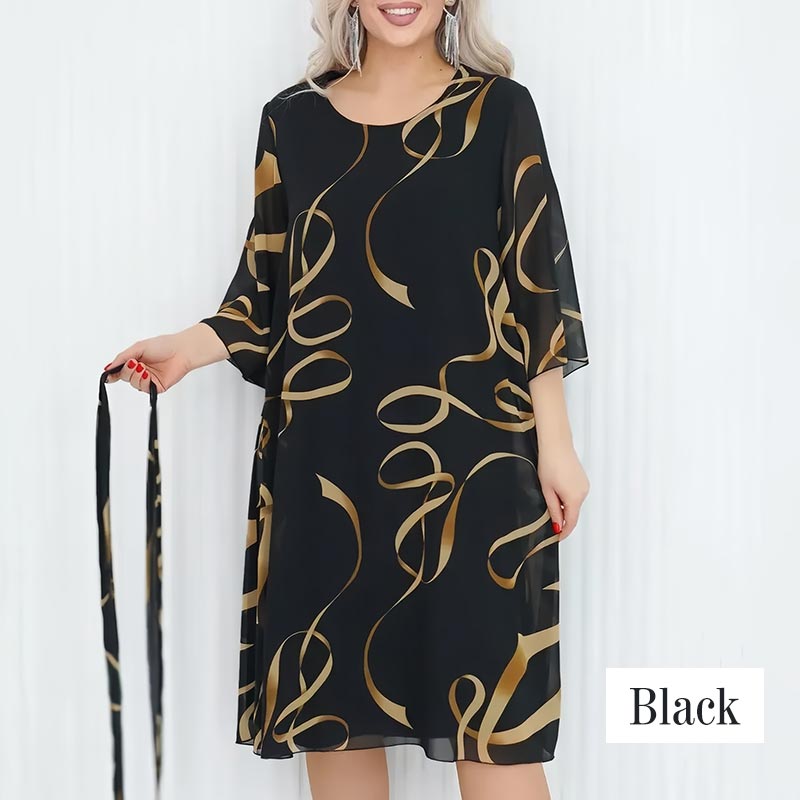 💃Elegant, loose midi dress with ruffled sleeves