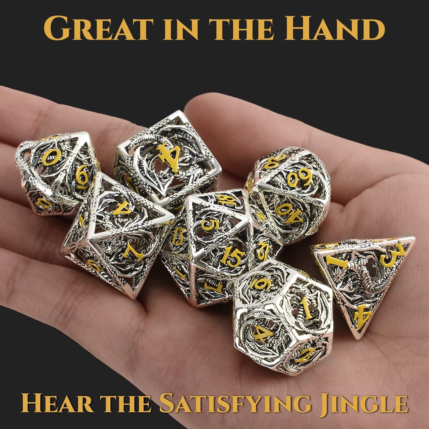 Hollow Metal Dragon Shaped Carving Dice Setš²BUY 2 FREE SHIPPING
