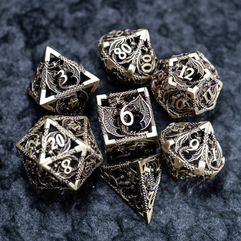Hollow Metal Dragon Shaped Carving Dice Setš²BUY 2 FREE SHIPPING