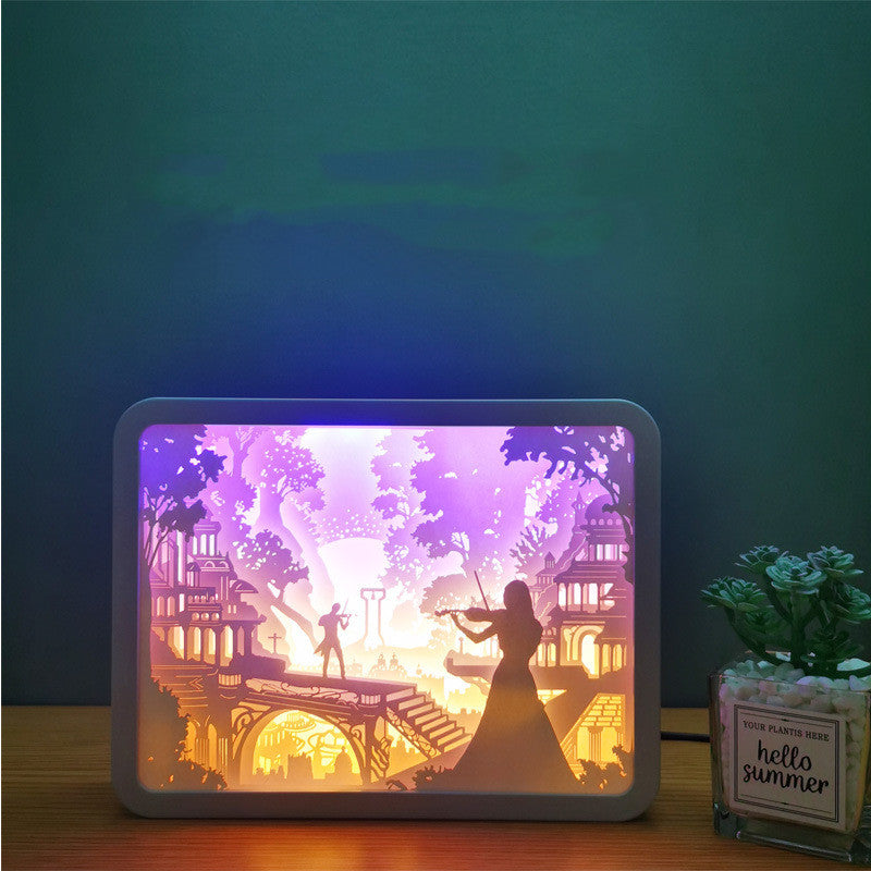 3d Paper Cut Shadow Night Light Box for Christmas, Valentine, Birthday Gift
