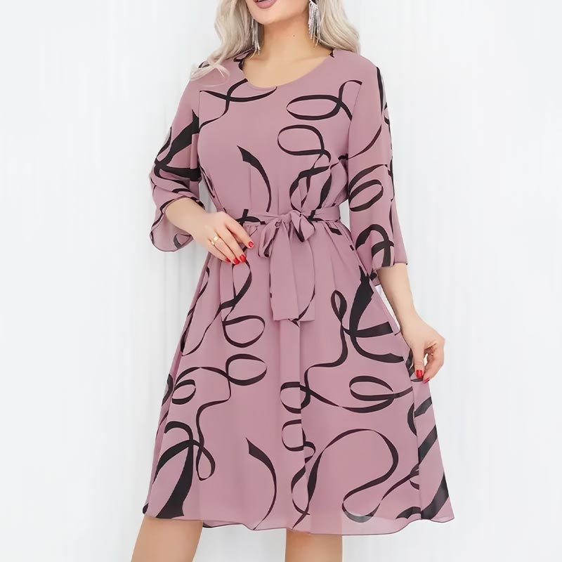 💃Elegant, loose midi dress with ruffled sleeves