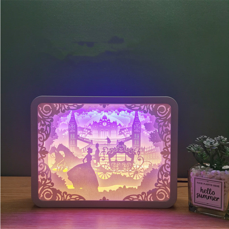 3d Paper Cut Shadow Night Light Box for Christmas, Valentine, Birthday Gift