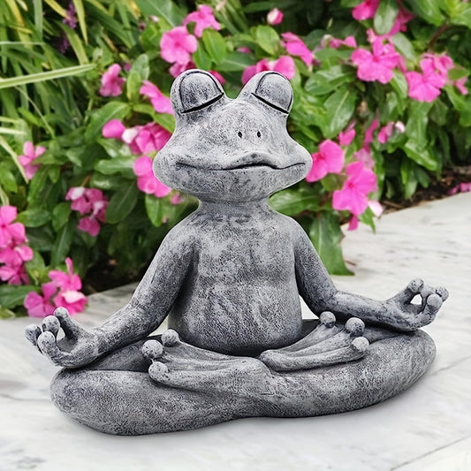 Meditating Yoga Frog Garden Statue