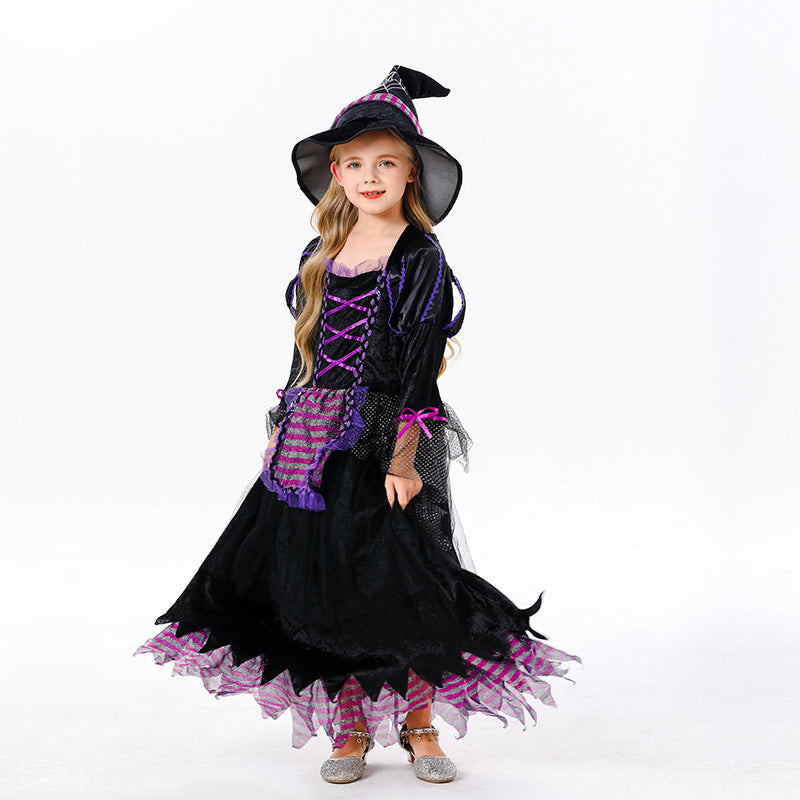 Halloween cosplay children's witch dress costume