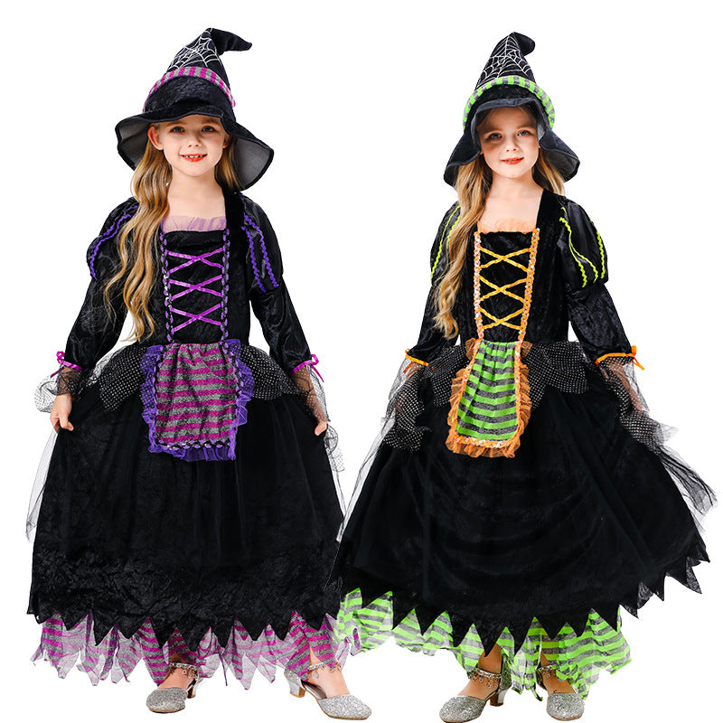 Halloween cosplay children's witch dress costume