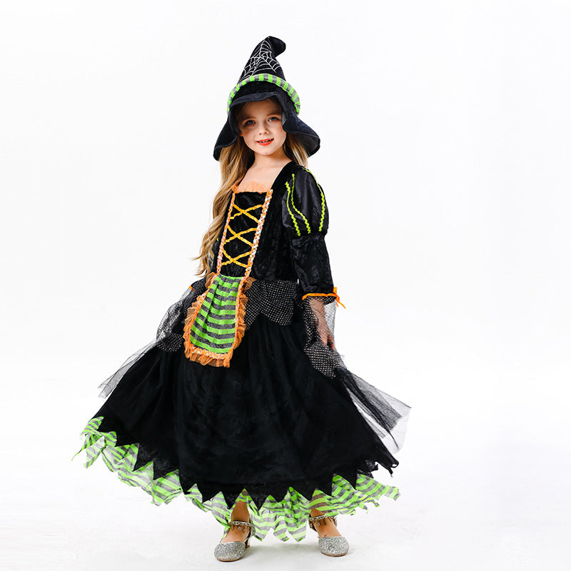 Halloween cosplay children's witch dress costume