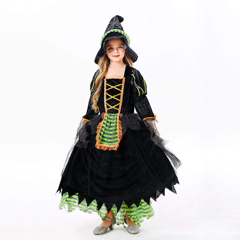 Halloween cosplay children's witch dress costume