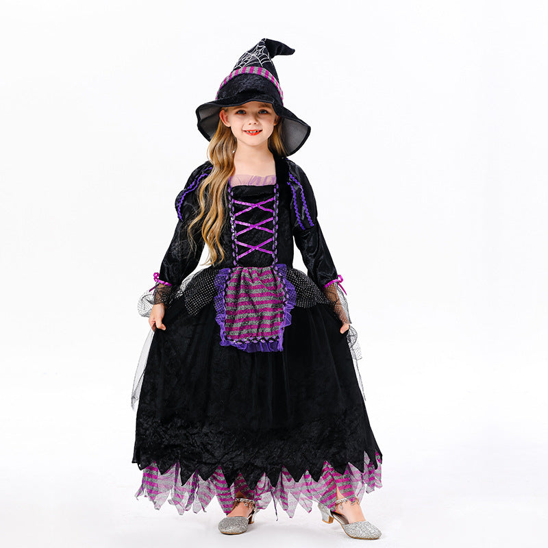 Halloween cosplay children's witch dress costume