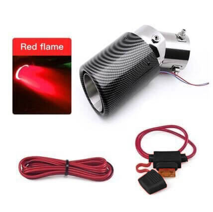 🚗LED Flaming Luminous Universal Car Modified Carbon Fiber Tail pipes💥Repair fluid delivery