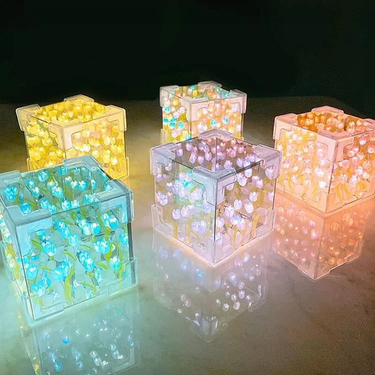 Tulip Cube Mirror Night Light