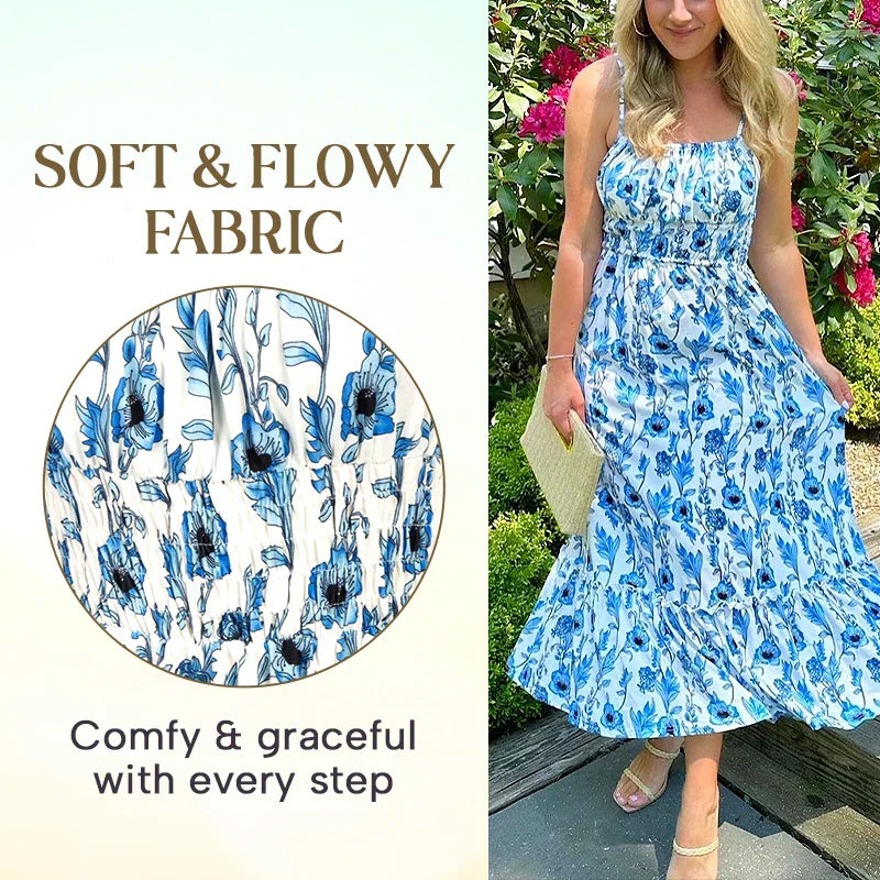 Hot Sale - 45% OFF Floral Cami Maxi Dress With Pockets