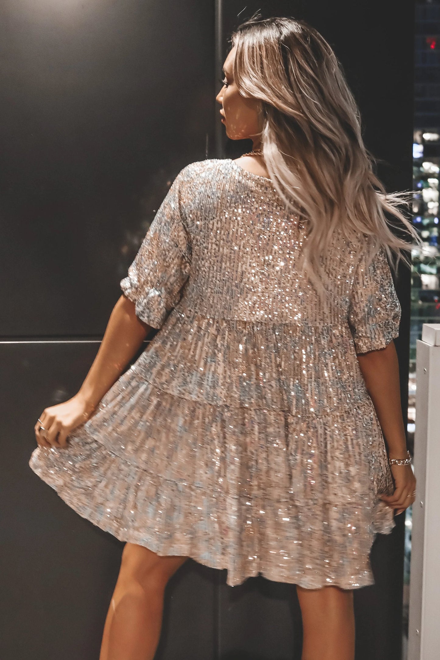 2023 Sequin Baby Doll Dress