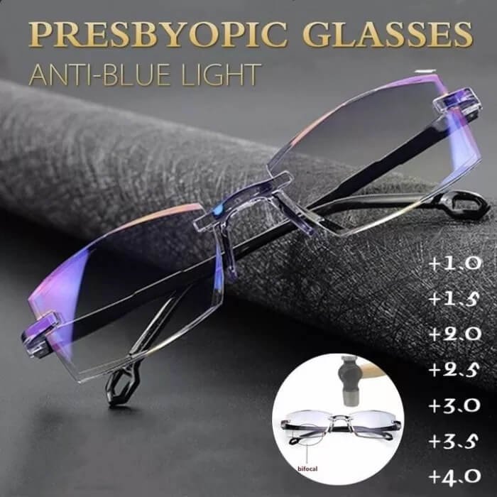 NEW DIAMOND-CUT BIFOCAL PROGRESSIVE & ANTI-BLUE EYEWEAR ULTRALIGHT READING GLASSES