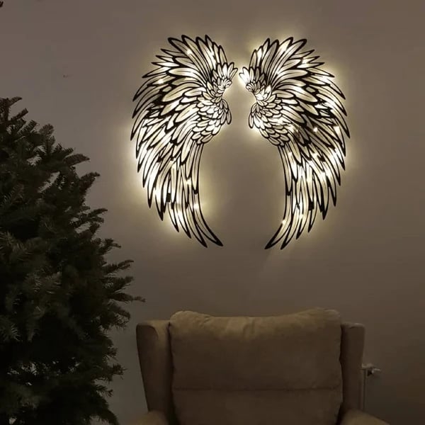 ✨1 PAIR ANGEL WINGS METAL WALL ART WITH LED LIGHTS-🎁GIFT TO HER