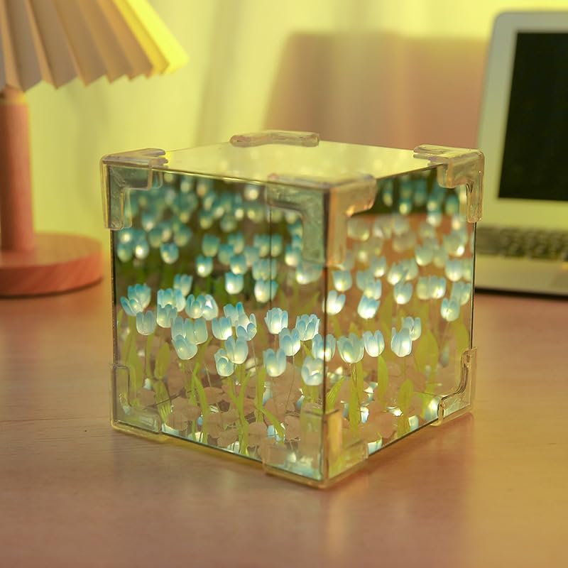 Tulip Cube Mirror Night Light