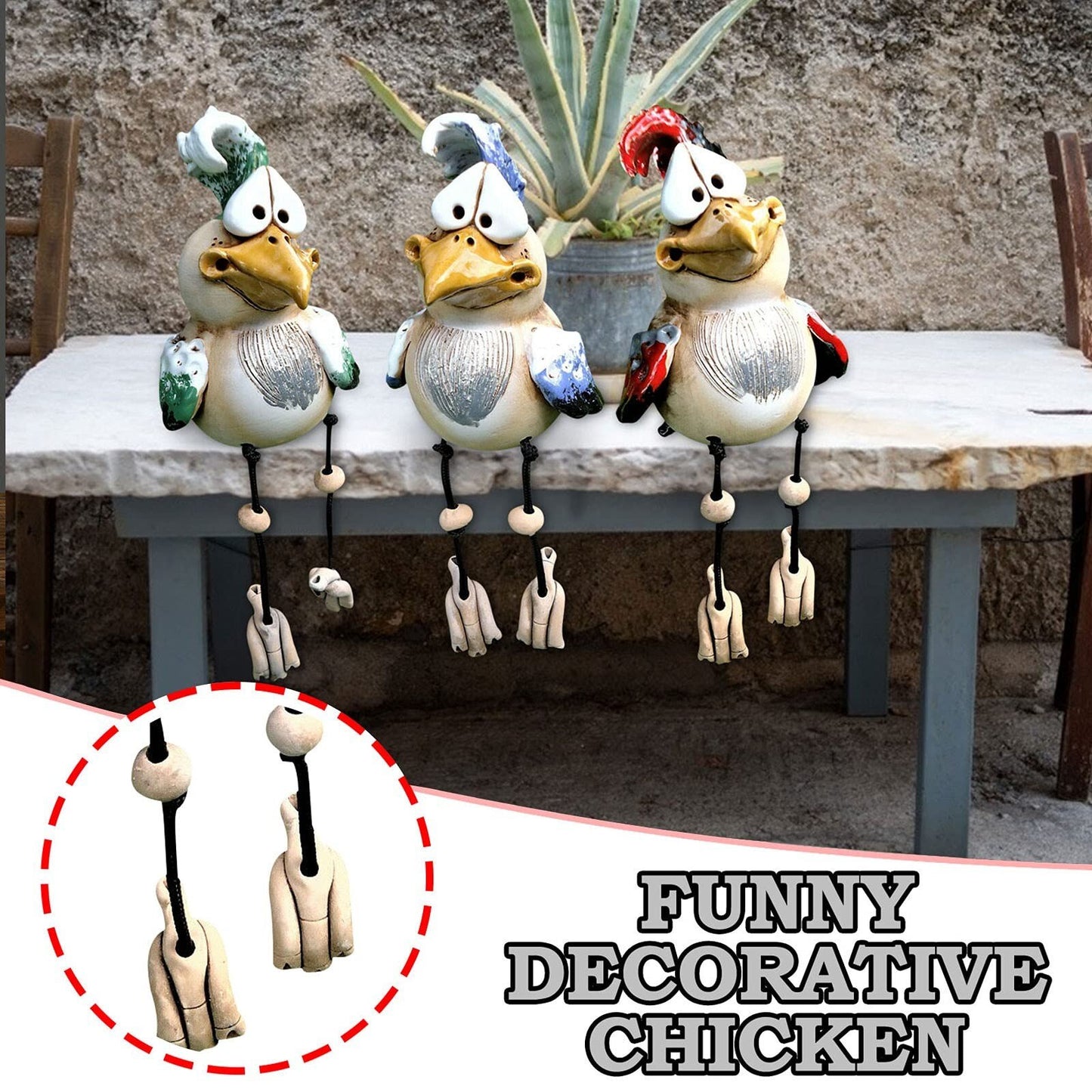 🔥Summer Day Pro 49% OFF🔥Funny 3 Resin Chickens-Garden Patio Decoration