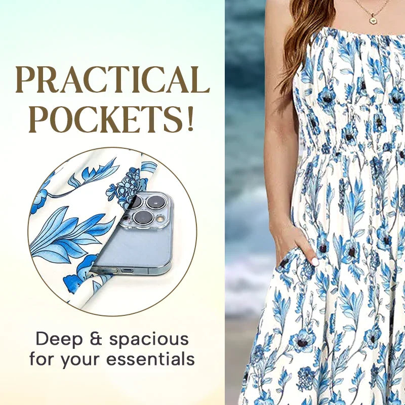 Hot Sale - 45% OFF Floral Cami Maxi Dress With Pockets