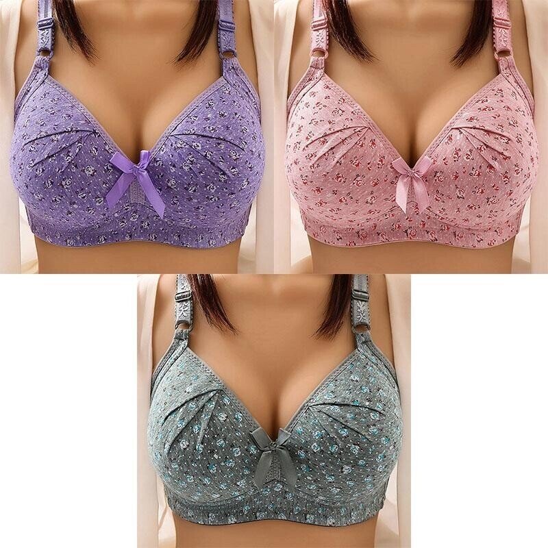 Plus Size Bra Women Underwear Wire Free Comfort  Soft Thin Breathable