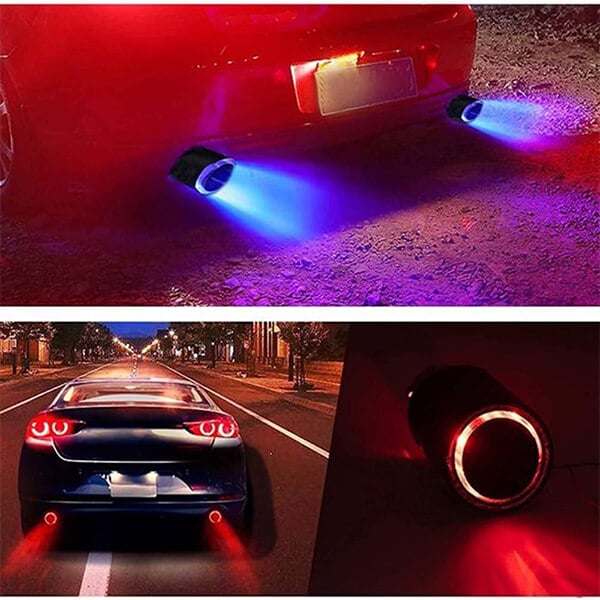 🚗LED Flaming Luminous Universal Car Modified Carbon Fiber Tail pipes💥Repair fluid delivery