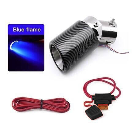 🚗LED Flaming Luminous Universal Car Modified Carbon Fiber Tail pipes💥Repair fluid delivery