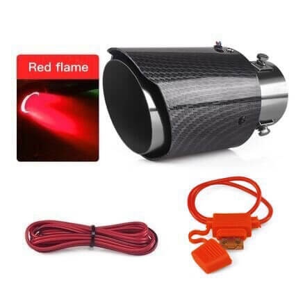 🚗LED Flaming Luminous Universal Car Modified Carbon Fiber Tail pipes💥Repair fluid delivery