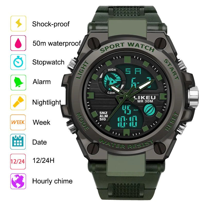 50m Waterproof High-end Men’s Sports Watch