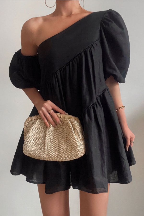 Sweet and Sexy Strapless Puff Sleeve Doll Dress