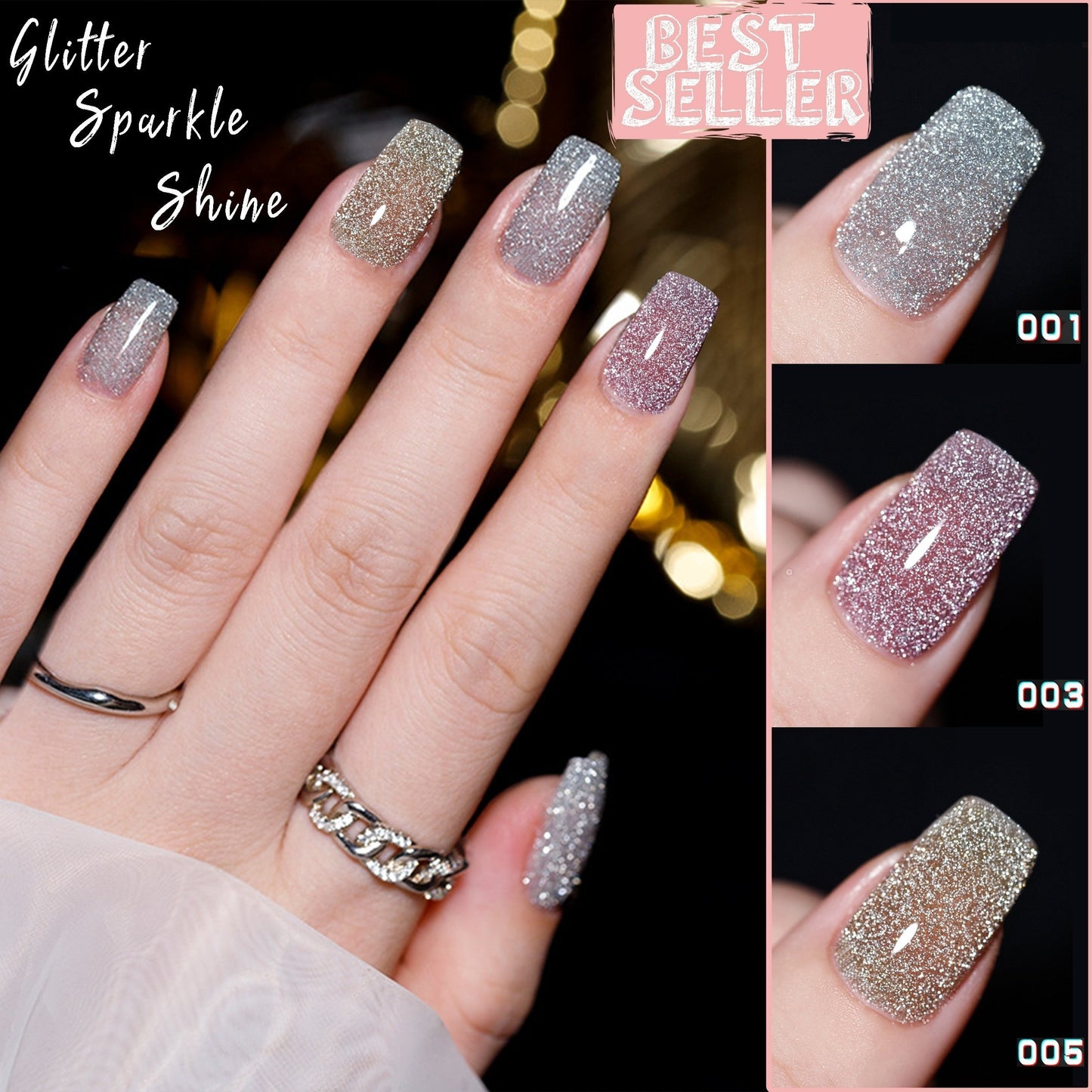 👍2024 New Arrival💥High Density Glitter Nail Gel Polish