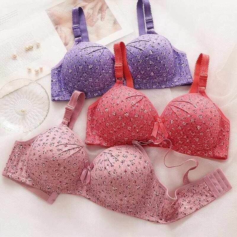 Plus Size Bra Women Underwear Wire Free Comfort  Soft Thin Breathable